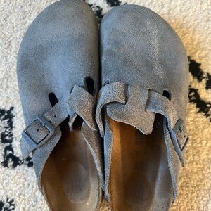 Birkenstock blue Suede Clogs